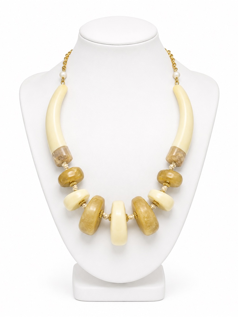 Chunky Horn and Bead necklace